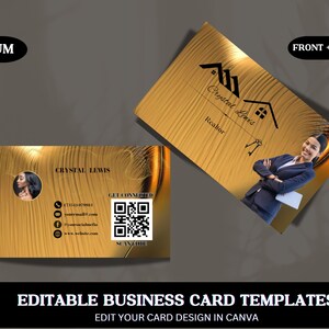 Cartes de visite pour agent immobilier, Cartes de visite pour agent immobilier, Cartes de visite or, Cartes de visite avec code QR, Cartes de visite pour agent immobilier