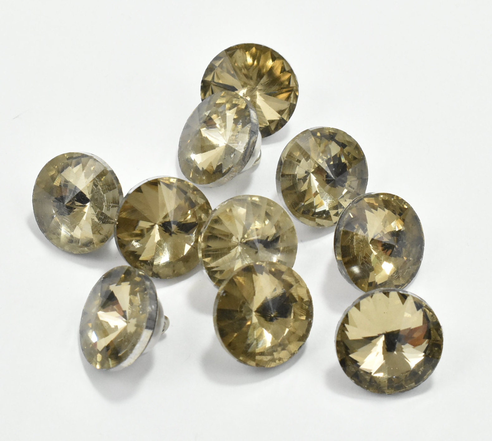 Runde Gold Kristall Knöpfe Schaftknöpfe Metall Strass | Etsy