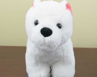 Hug & Luv Plush Toys Puppy Dog White Furry Soft Stuffed Animal
