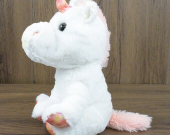 Goffa Unicorn Collectible White Plush Sparkly Stuffed Animal Toy