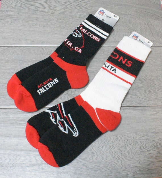 Vintage Atlanta Falcons Logo Crew Socks, NFL Team 