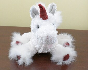 Vintage Dan Dee Light Fluffy Unicorn Plush Stuffed Animal
