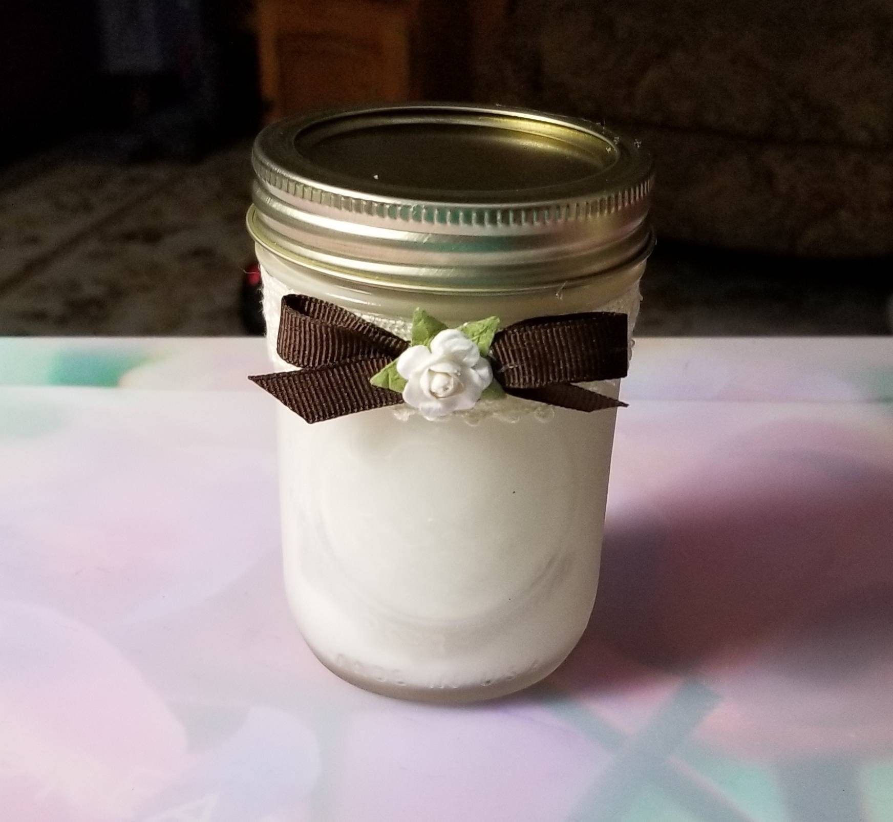 Chocolate Oil Bees Wax Glass Masson Jar Candle