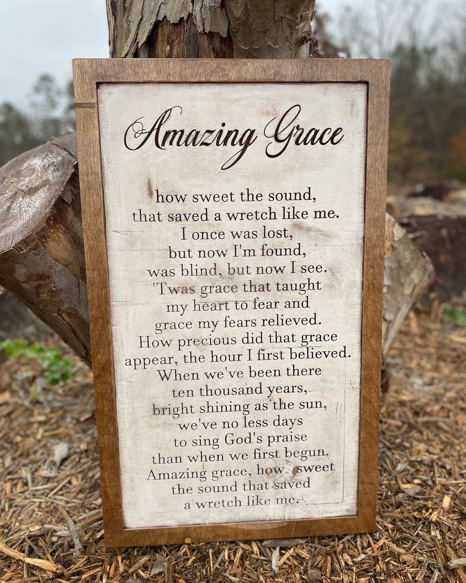 Amazing Grace Sign Custom Song Sign Housewarming Gift Framed Wood Song