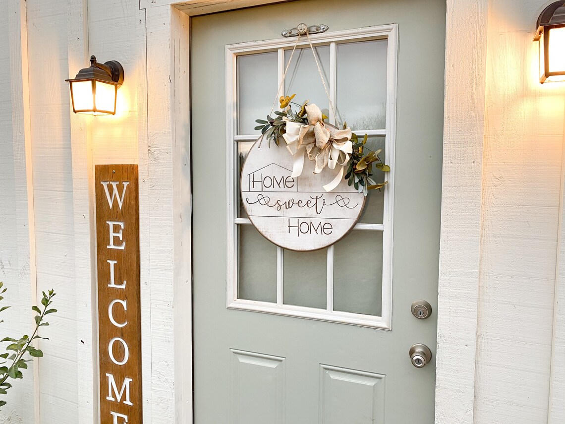 Home Sweet Home Front Door Sign Custom Sign Carved Sign Etsy Italia