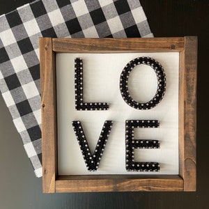Love String Art, Valentine’s Day Decor, Framed Love Sign, Shelf Sitter, Wall Art, Love Decor, Valentine’s Day Gift, LOVE Sign