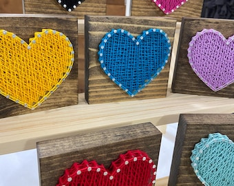 Heart String Art, Valentine’s Day Decor, Mini Heart String Art, Tiered Tray Decor, Valentine Day String Art, Mini Hearts