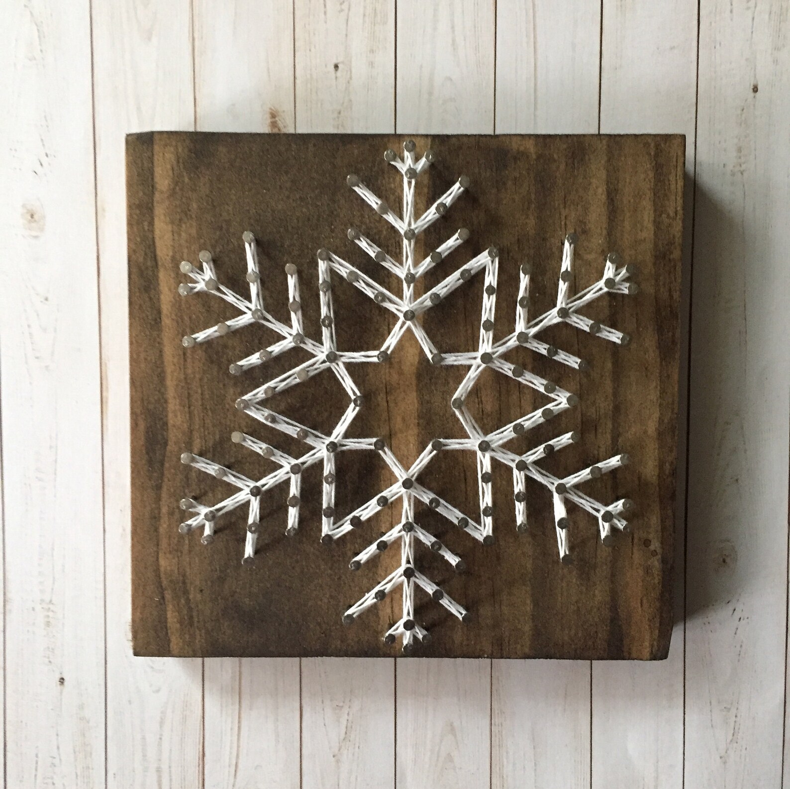 Snowflake string art Snowflake sign Winter decor Tiered Etsy