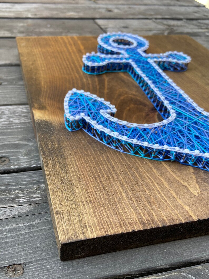 Anchor String Art Wall Hanging Sign Anchor Decor Beach Etsy