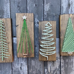 Christmas Trees, Tree String Art, Christmas Decor, Tree Sign, Christmas Tree String Art, Wall Decor, Shelf Sitter