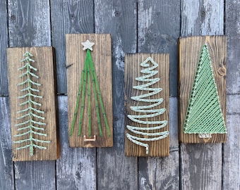 Christmas Trees, Tree String Art, Christmas Decor, Tree Sign, Christmas Tree String Art, Wall Decor, Shelf Sitter