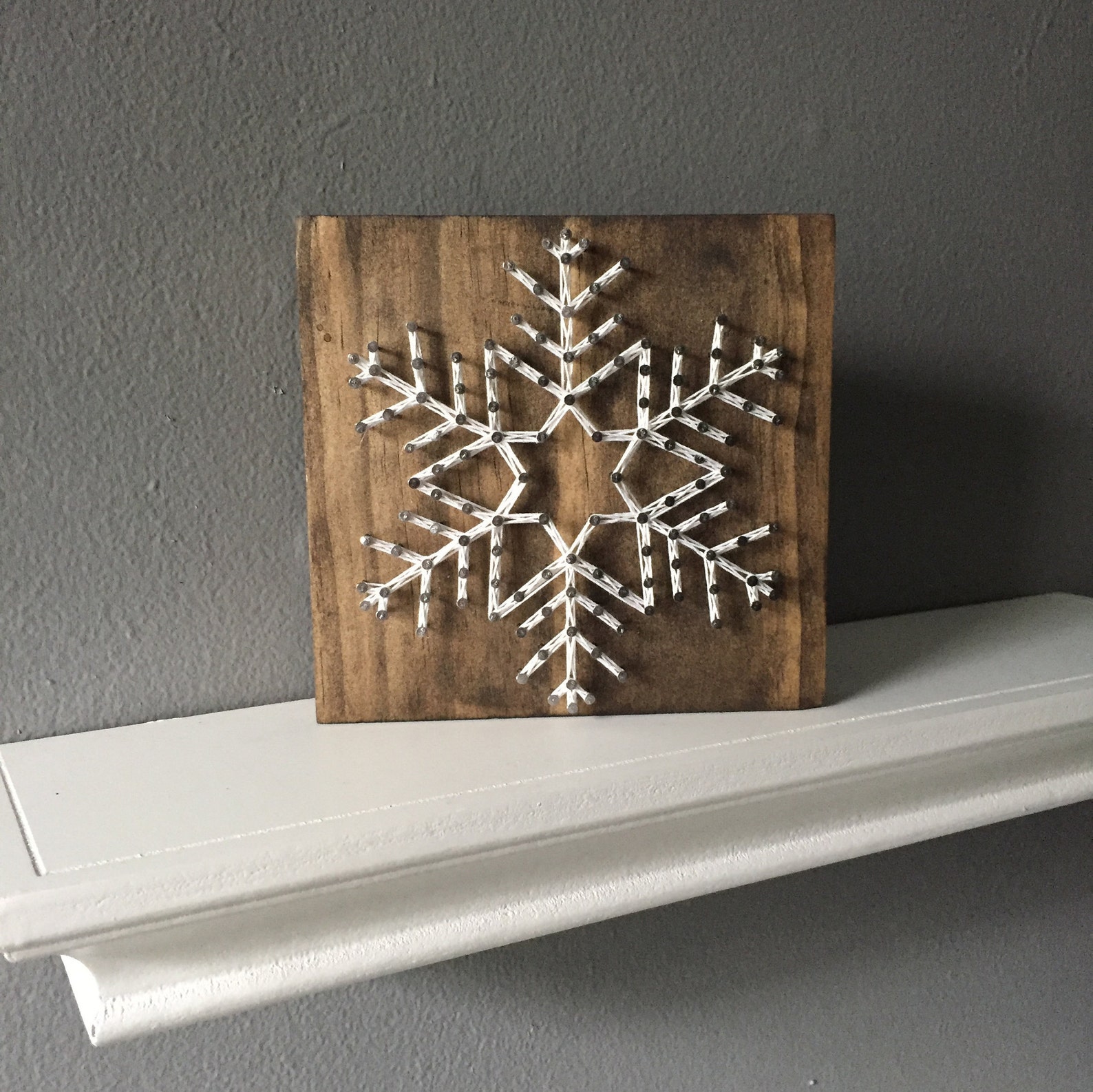 Snowflake String Art Snowflake Sign Winter Decor Tiered Etsy