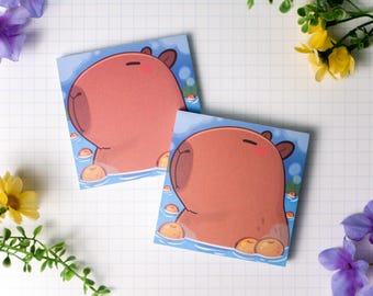 Cute Capybara Memo Pad | Animal Stationery (50 Sheets)