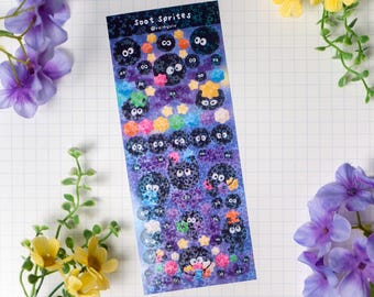 Soot Spite Sticker Sheet, Ghibli Konpeito Susuwatari Deco stickers