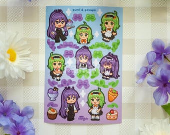 Gumi & Gakupo Maid Cafe Sticker Sheet | GakuGumi Vocaloid Stationery Stickers