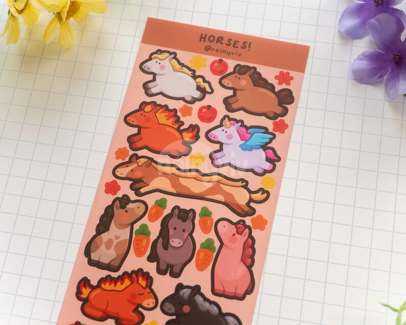 Horses Sticker Sheet | Year of the Horse Deco Stickers image 2