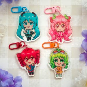 Vocaloid Acrylic Charm | Hatsune Miku, GUMI, Teto Anime Keychain