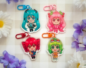 Vocaloid Acrylic Charm | Hatsune Miku, GUMI, Teto Anime Keychain