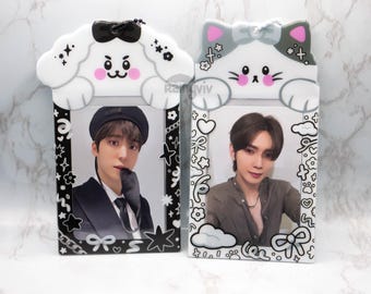 Puppy & Kitty Photocard Holder | K-POP PC Holder Keychain