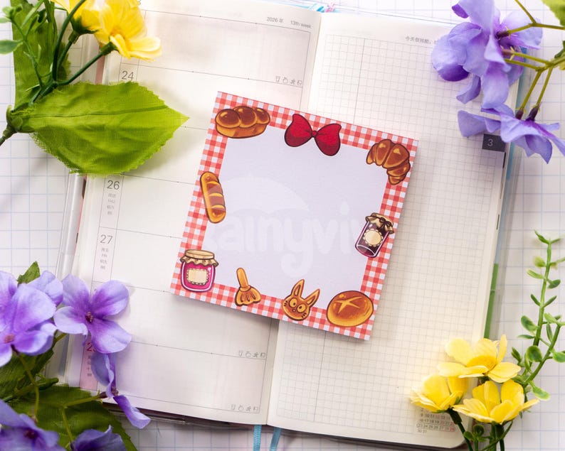 Ghibli Notizblock | Anime Notizblock, Kawaii Briefpapier (50 abreißbare Blätter) Kiki's Bakery