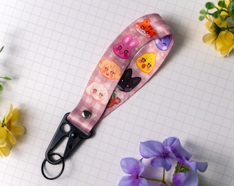 ATEEZ Mascot Wrist Lanyards | Atiny Keychain Holder Fabric Strap