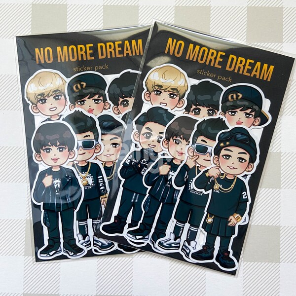 BTS No More Dream Matte Weatherproof Sticker Pack; 7 stickers | Bangtan Boys | 2 Cool 4 Skool Stationery Stickers