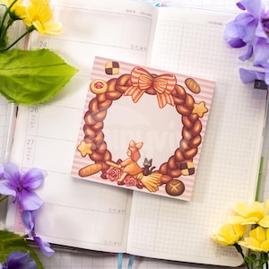 Ghibli Notizblock | Anime Notizblock, Kawaii Briefpapier (50 abreißbare Blätter) Kiki's Bread Wreath