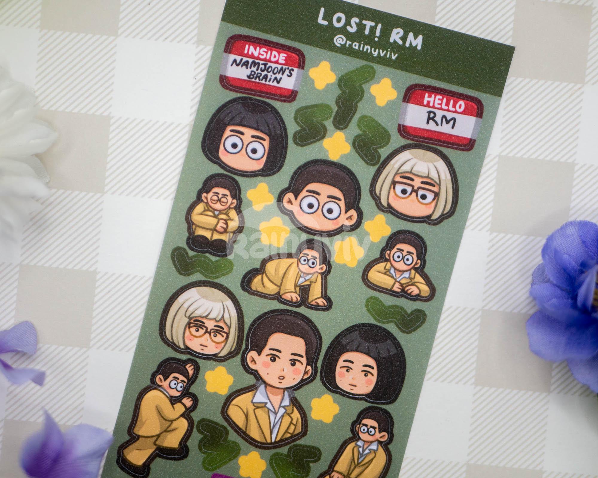 BTS LOST RM Sticker Sheet, Namjoon Right Place Wrong Person Deco Vinyl ...