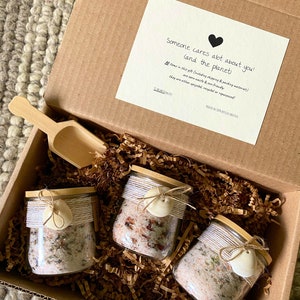 All Natural Bath Salt Soak Spa gift sets! Handmade in repurposed / upcycled jars - zero waste!