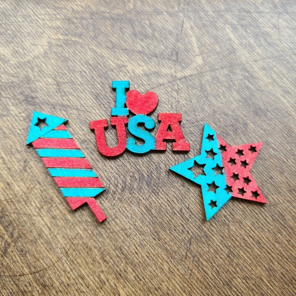 4th Of July Magnet Set, Patriotic Fridge Magnets, Cute Decor For Independence Day.