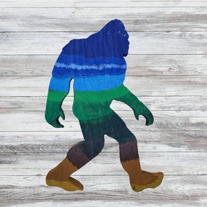 Wood Bigfoot Shelf Decor, Wooden Sasquatch, Rustic Cabin Kitchen Decor, Cottagecore Art.