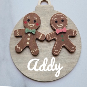 Personalized Gingerbread Ornament, Custom Ginger Bread Men Cookie Ornaments