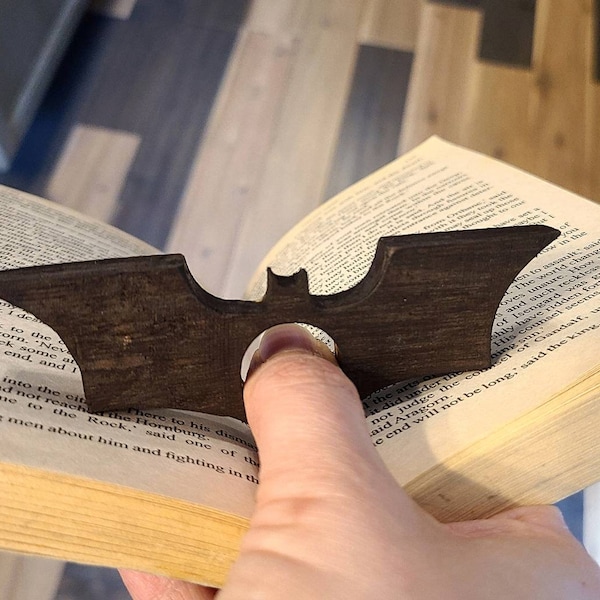 Book Page Holder, Reclaimed Wood Bat Thumb Page Holder, Handmade Wooden Thumb Book Holder, Perfect BookWorm Gift For Teens.