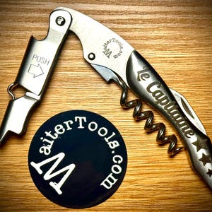 Personalized Wine Bottle Opener Corkscrew 3 in 1 with knife. (‘The Captain’)
