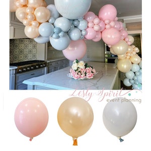 Balloon Arch * Double Stuffed Balloons * Pastel Balloon Garland * Bridal Balloon