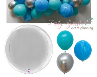 Silver Foil Balloon * Balloon Decoration * Globe Shape Balloon * Celebration Balloon * 11" Foil Balloon