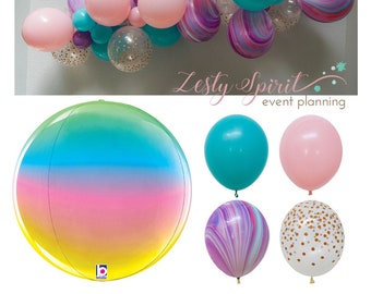Rainbow Foil Balloon * Balloon Decoration * Globe Shape Balloon * Celebration Balloon * 11" Foil Balloon