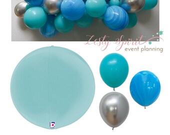 Pastel Blue Foil Balloon * Balloon Decoration * Globe Shape Balloon * Celebration Balloon * 11" Foil Balloon