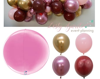 Fuchsia Foil Balloon * Balloon Decoration * Globe Shape Balloon * Celebration Balloon * 11" Foil Balloon