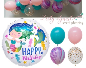 Helium Foil Balloon * Balloon Decoration * Mermaid Balloon * Ocean Theme * 17" Foil Balloon *