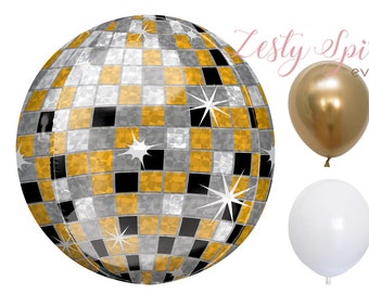 Disco Ball Foil Balloon * Balloon Decoration * Globe Shape Balloon * Celebration Balloon * 15" Foil Balloon