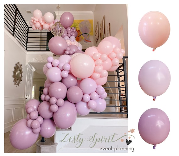 Balloon Arch Double Stuffed Balloons Pastel Pink Balloon Garland Pastel Lilac Balloon Bridal Balloon Etsy Polska