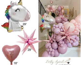 Balloon Arch * Unicorn Birthday Theme * Double Stuffed Balloons * Pastel Balloon Garland * DIY Balloon Arch Kit *