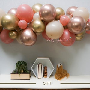 Metallic Rose Gold Rose Beige Cream Gold Balloon Arch DIY Balloon Arch Kit Balloon Garland