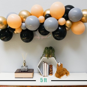 Balloon Arch * Grey, Peach, Gold, Black * DIY Balloon Arch Kit * Balloon Garland