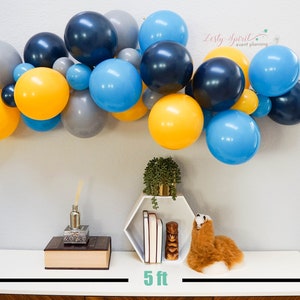 Balloon Arch * Metallic Dark Blue, Light Orange, Blue, Grey * DIY Balloon Arch Kit * Balloon Garland