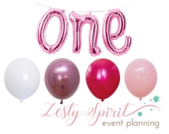 Foil Balloon * First Birthday * Baby Girl * 5ft Foil Balloon Banner * ONE Decoration