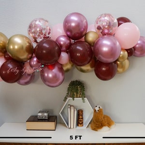 Balloon Arch * Metallic Pink, Pink, Burgundy, Gold * Pink Confetti * DIY Balloon Arch Kit * Balloon Garland
