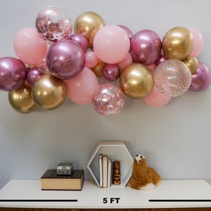 Balloon Arch * Pink, Metallic Pink, Gold, Gold Polka Dot * Pink Foil Confetti * DIY Balloon Arch Kit * Balloon Garland