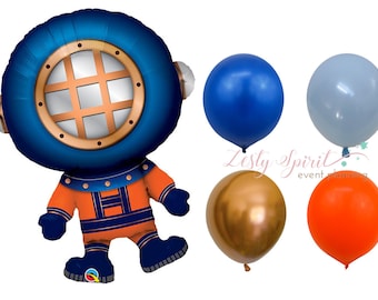 Helium Foil Balloon * Balloon Decoration * New Born Balloon * Scuba Diver * 37" Foil Balloon *
